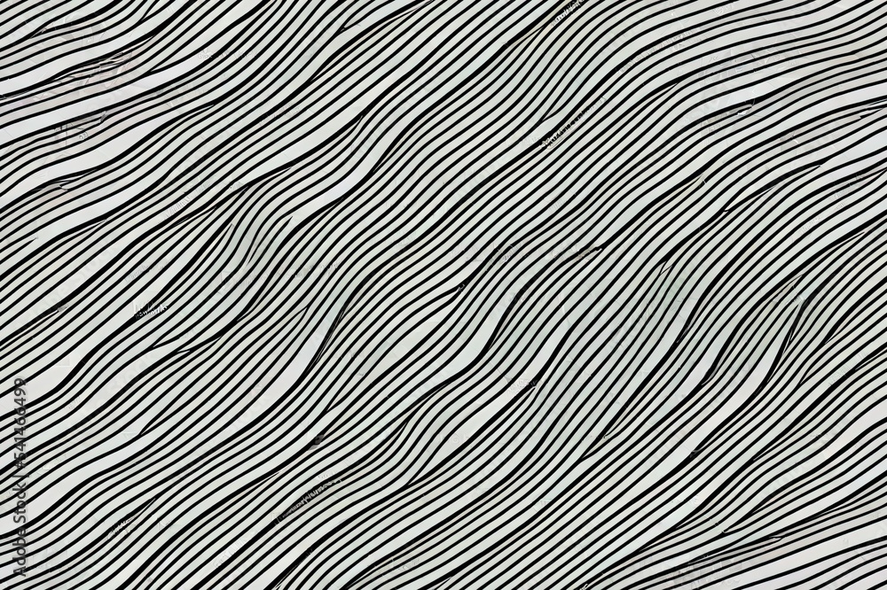 Abstract seamless 2d illustrated pattern. Waves. Lines. Distorted. Isolated