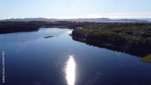 High-angle view of the surface of the Ned's Pond in Stephenville, Canada photo