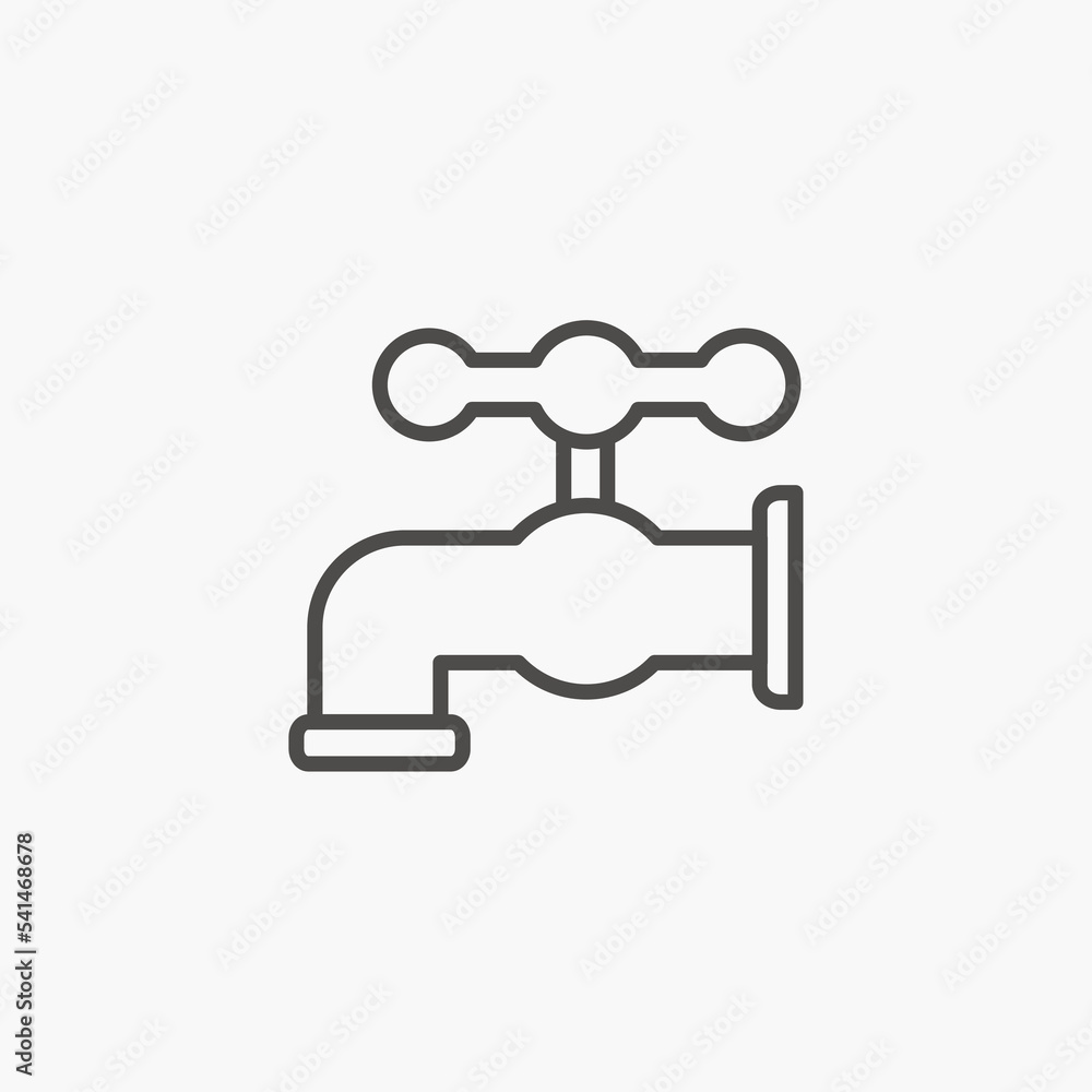 Water tap icon vector isolated. Water supply, faucet, bath icon vector symbol Water tap icon vector isolated. Water supply, faucet, bath icon vector symbol