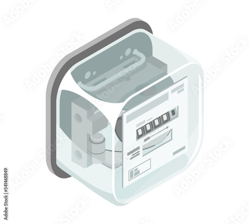 electricity meter for home electrical appliance electric system for bill isometric isolate vector