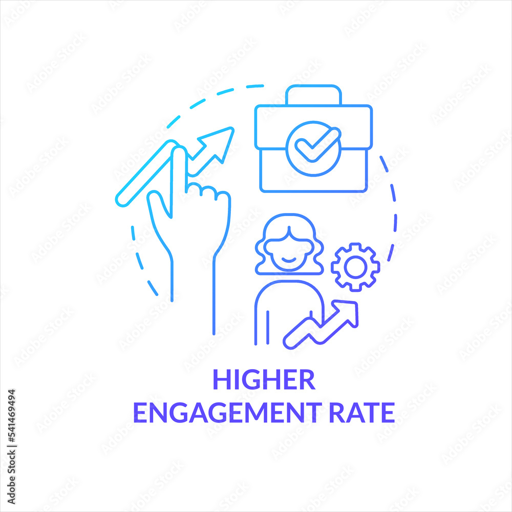 Higher Engagement Rate Concept Icon Stock Vector 5531451