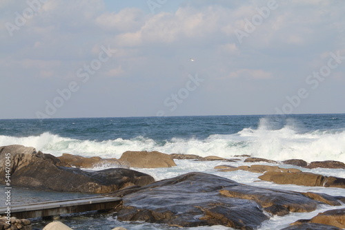 cool breaking waves of the sea
