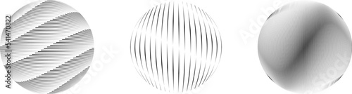 Set of spheres . Lines constructed transparent sphere .Vector .Technology sphere Logo . Design element for posters, social media, templates, flyers, brochures . Abstract trendy transparent circles .