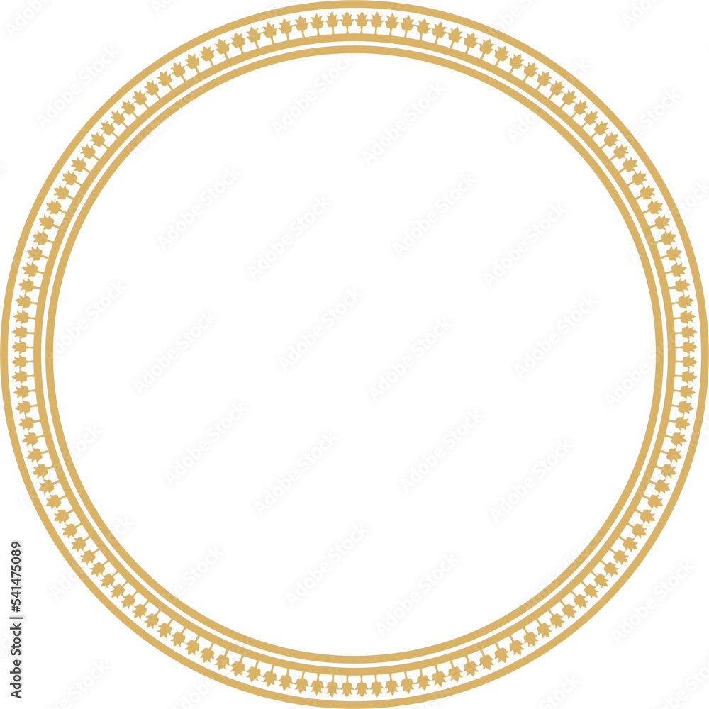 Vector golden round byzantine ornament. Circle, border, frame of ancient Greece and Eastern Roman Empire. Decoration of the Russian Orthodox Church.. Vector golden round byzantine ornament. Circle, border, frame of ancient Greece and Eastern Roman Empire. Decoration of the Russian Orthodox Church..