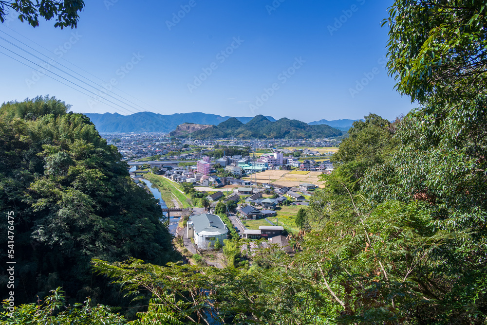 展望台から眺める加治木町の風景