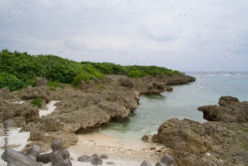 The rocky beach of Imgya Marine Garden in Miyako island. photo