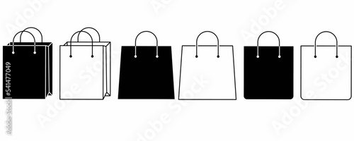 shopping bag icon set isolated on white background