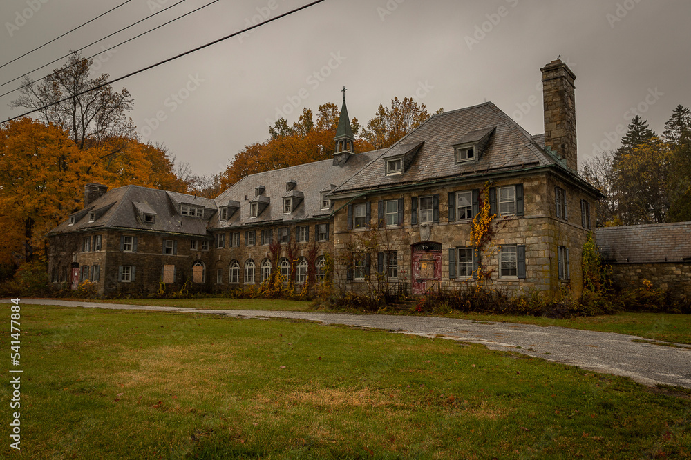 Abandoned abbey in autumn Abandoned abbey in autumn