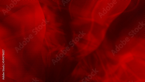 Contrast red soft focus metal lines high tech digital backdrop - abstract 3D illustration