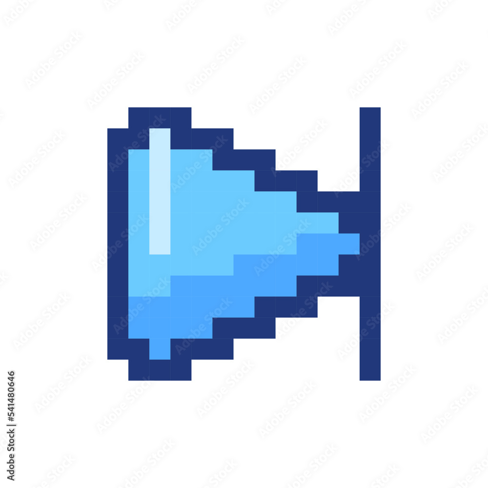 Skip next button pixelated RGB color ui icon. Music player bar. Play multimedia. Simplistic filled 8bit graphic element. Retro style design for arcade, video game art. Editable vector isolated image Skip next button pixelated RGB color ui icon. Music player bar. Play multimedia. Simplistic filled 8bit graphic element. Retro style design for arcade, video game art. Editable vector isolated image