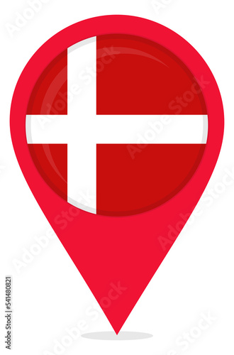 Free Download Map pin icons of Denmark's national flags - GFXLoad