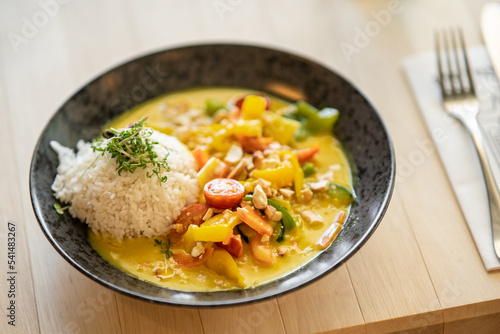 Obraz na płótnie vegan vegetable curry with rice