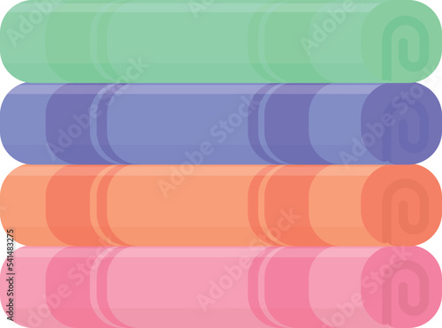 Color washcloth rolls. Hotel towel stack icon