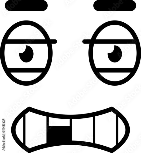 Missing tooth face doodle. Comic emotion expression