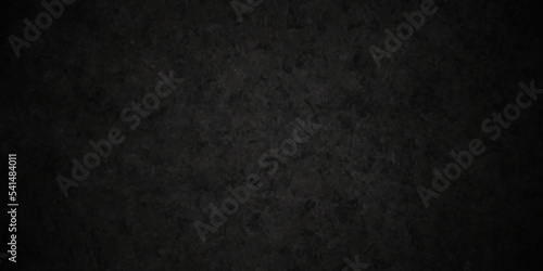 Dark black wall stone grunge textured concrete background. Panorama dark grey black slate background or texture. Vector black concrete texture. Stone wall background.