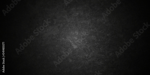 Dark black wall stone grunge textured concrete background. Panorama dark grey black slate background or texture. Vector black concrete texture. Stone wall background.