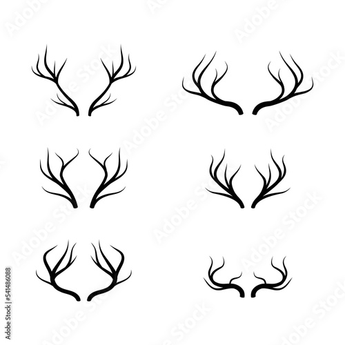 set of hand drawn deer antlers