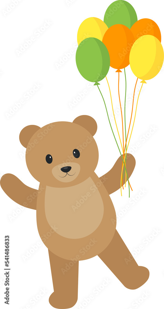 Fototapeta premium This is a teddy bear with balloons