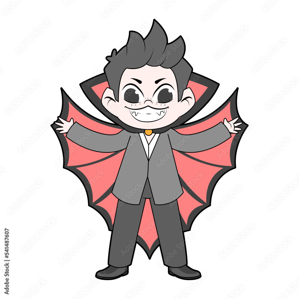 Isolated boy disguised Hallloween costume Vector
