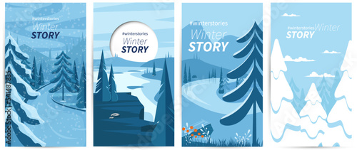 social media story for with winter landscape