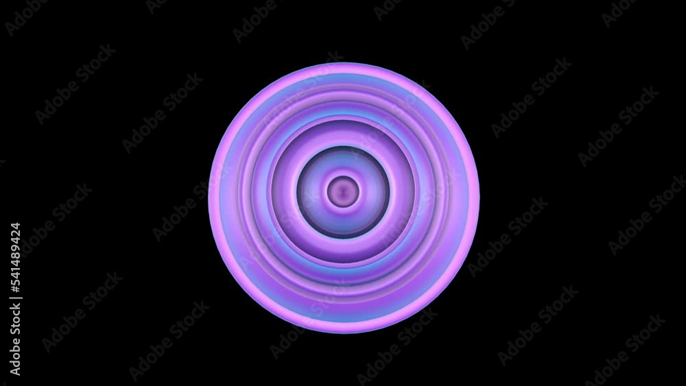 Abstract round, radial lilac 3D element isolated on a black background. 3D animation Abstract round, radial lilac 3D element isolated on a black background. 3D animation