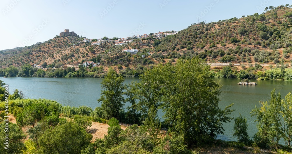 Fototapeta premium Landscape over the Tagus River in the municipality of Gaviao, Portugal
