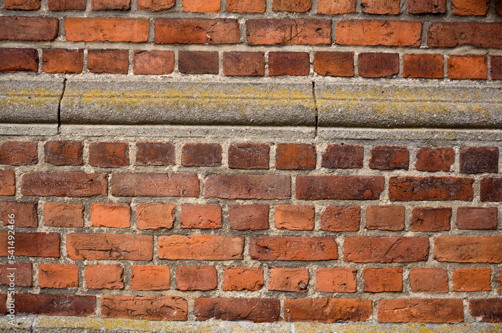 Fototapeta premium texture of red old brick. brick wall close-up