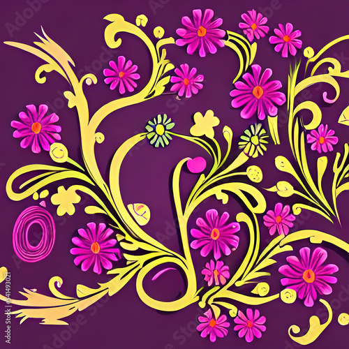 2D floral pattern for illustration