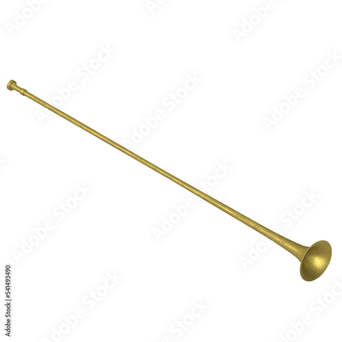 3d rendering illustration of a long trumpet