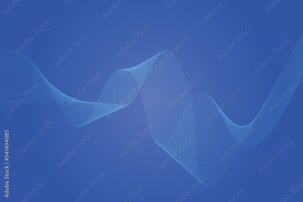 Abstract line wave blue gradient background. Modern colorful wavy line abstract background
