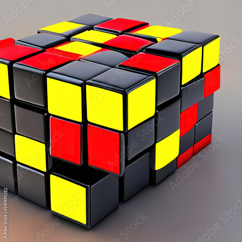 3D Cube placed on background Render