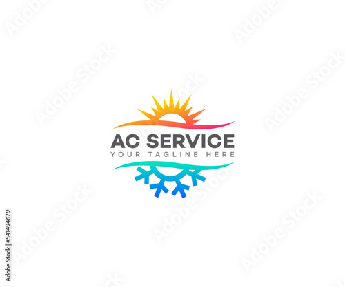 ac service logo And Air Conditioner Repair & Service Logo Vector Icon Illustration