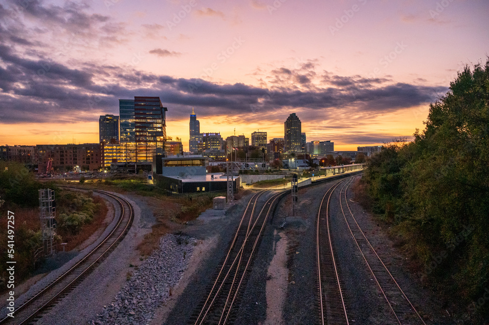 Downtown Raleigh North Carolina at Sunrise StockFoto Adobe Stock