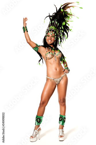 Linda passista dançarina de samba do carnaval do Rio de Janeiro, Brasil. photo