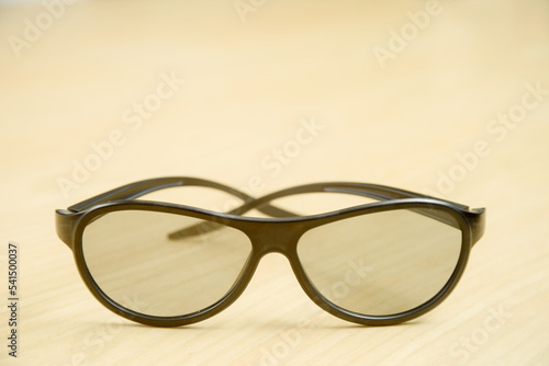 glasses on a wooden background