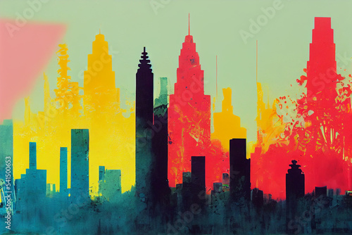 Pop art jakarta city colorful  illustration  photo