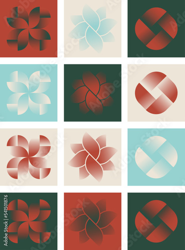 Abstract gentle geometric gradient shape design