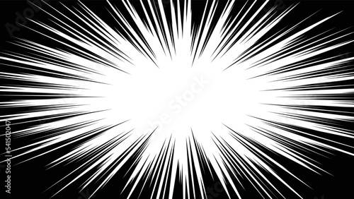 Black cartoon style concentration line material