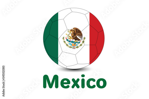 Mexico Flag, Football illustration For Fifa Worldcup 2022. Qatar world cup 2022.
 photo