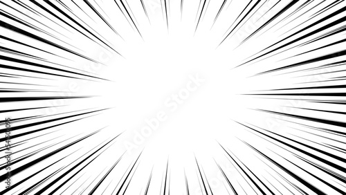 Black cartoon style concentration line material