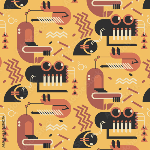 Abstract vintage pattern with geometric shapes