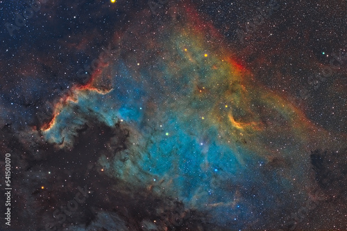 Nebulosa Nord America NGC7000 in Hubble Palette
