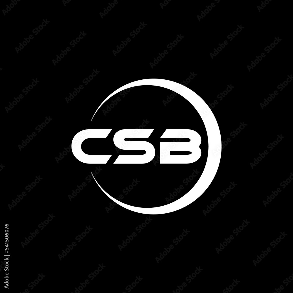 CSB letter logo design with black background in illustrator, cube logo,  vector logo, modern alphabet font overlap style. calligraphy designs for  logo, Poster, Invitation, etc. vector de Stock | Adobe Stock