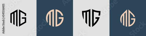 Creative simple Initial Letters MG Logo Designs Bundle.