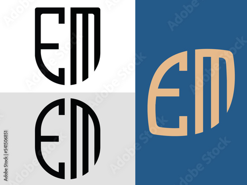 Creative Initial Letters EM Logo Designs Bundle.