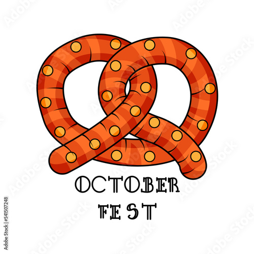 Isolated pretzel icon Oktoberfest food Vector