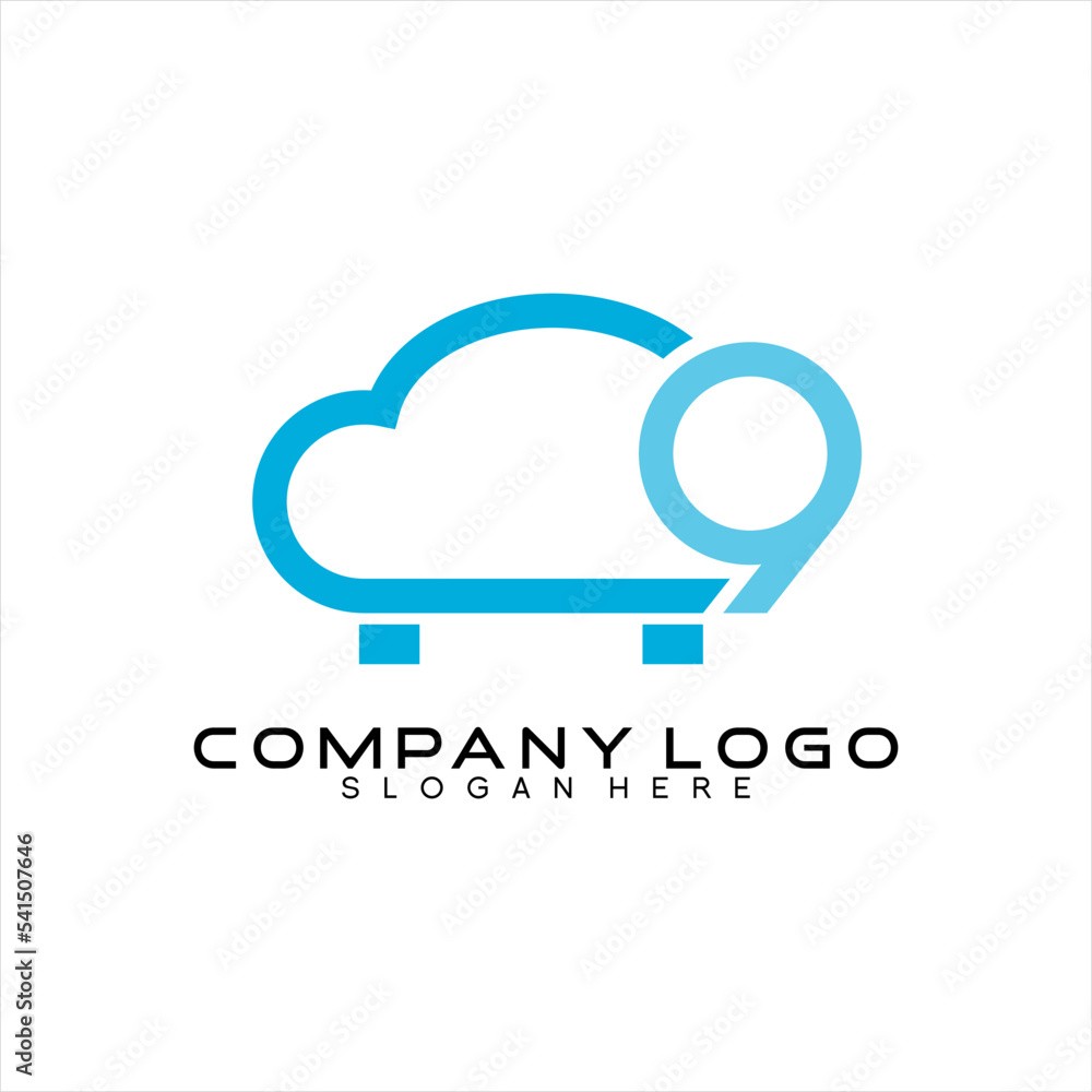 Furniture vector logo design with cloud concept. Furniture vector logo design with cloud concept.