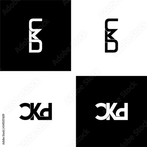 ckd lettering initial monogram logo design set