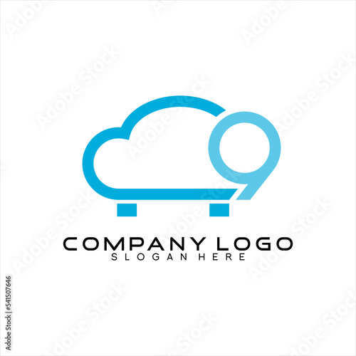 Furniture vector logo design with cloud concept.