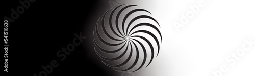  Hypnotic swirl lines or vortex spin with black and white background. Spiral illusion vector illustration , illusion pattren.